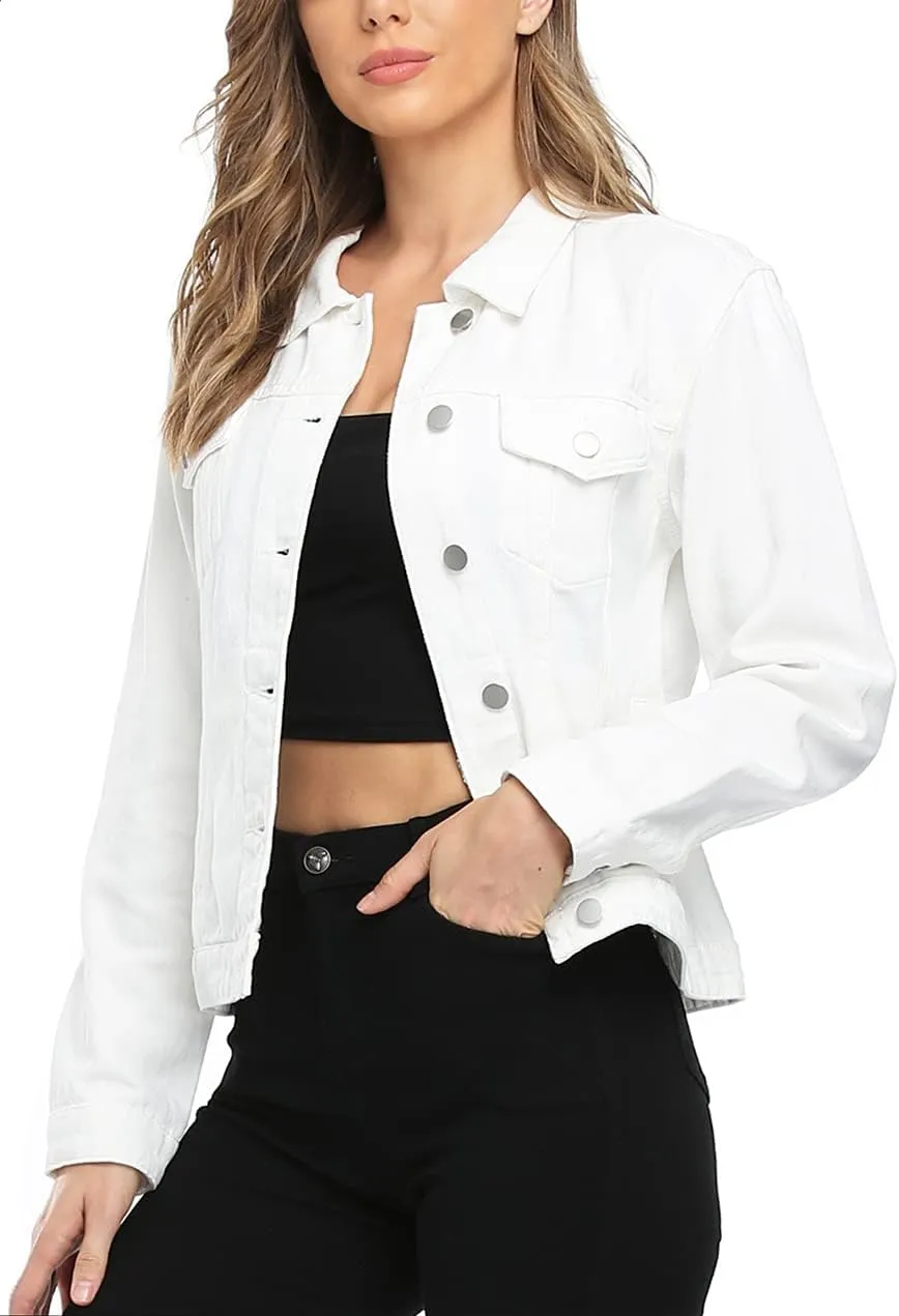 MISS MOLY Women's Denim Jackets Button Up Long Sleeve Basic Trendy Trucker Jackets