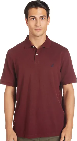Nautica Men's Short Sleeve Solid Cotton Pique Polo Shirt