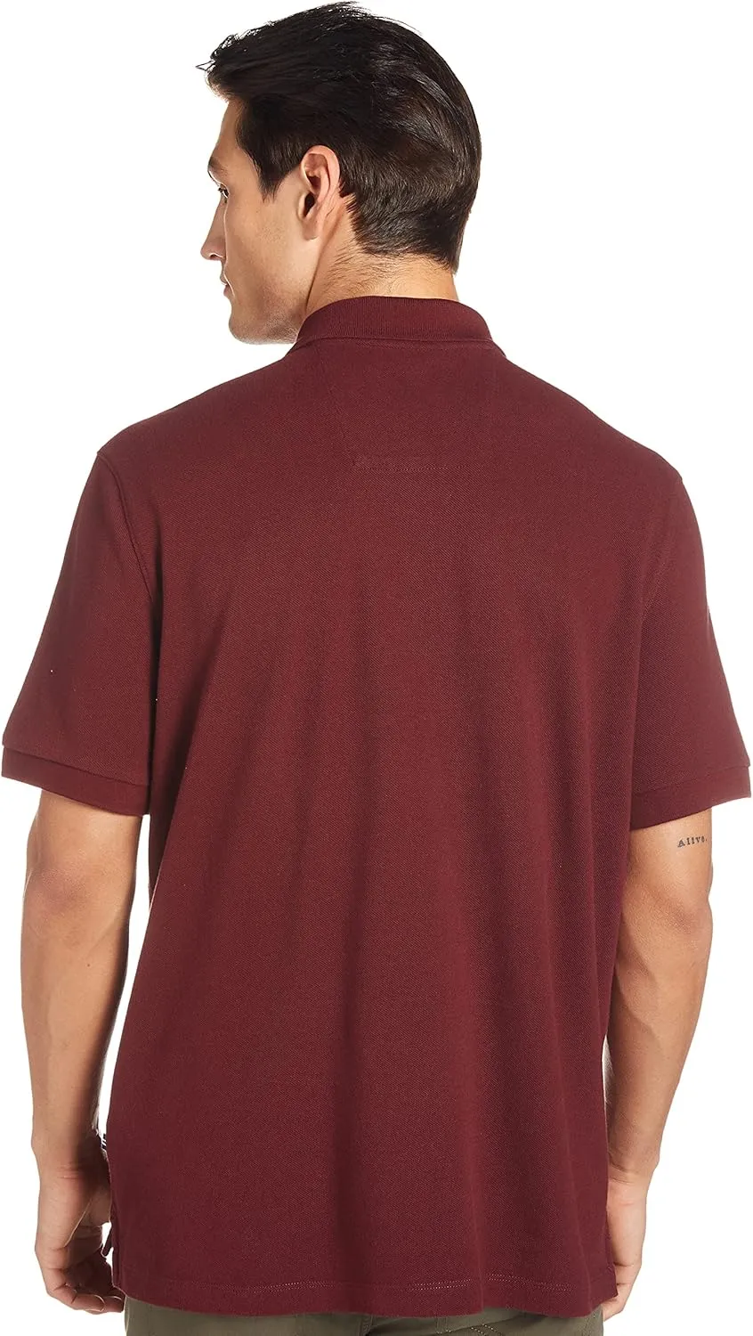 Nautica Men's Short Sleeve Solid Cotton Pique Polo Shirt