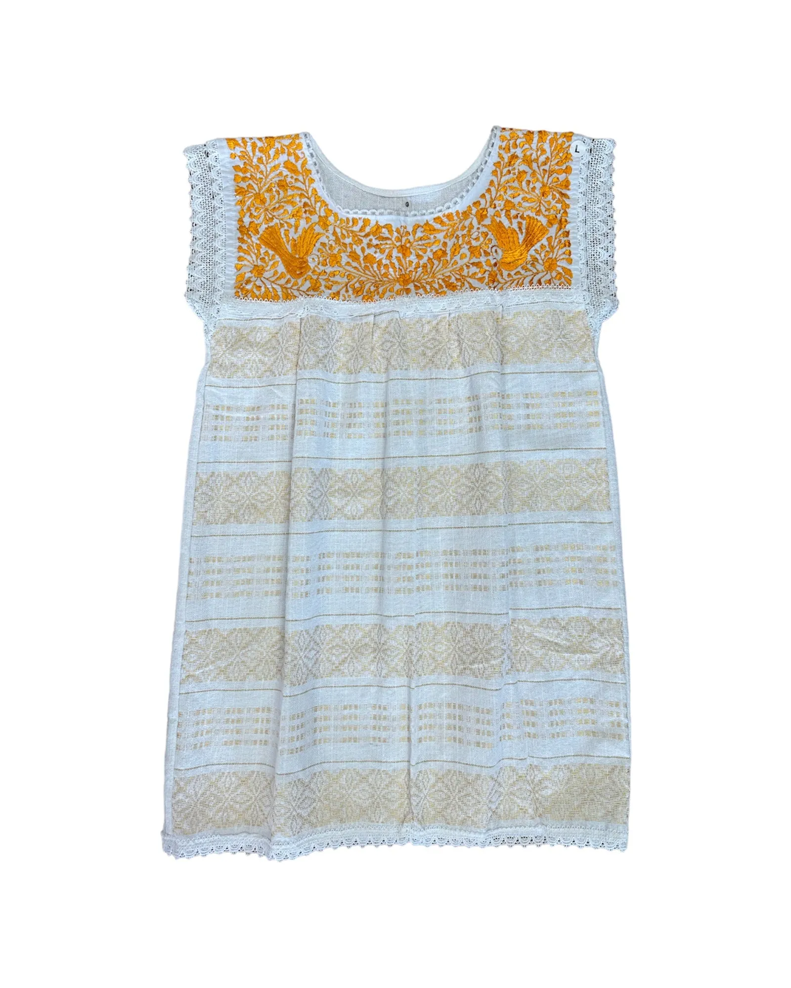 Oaxaca White Loomed Dress