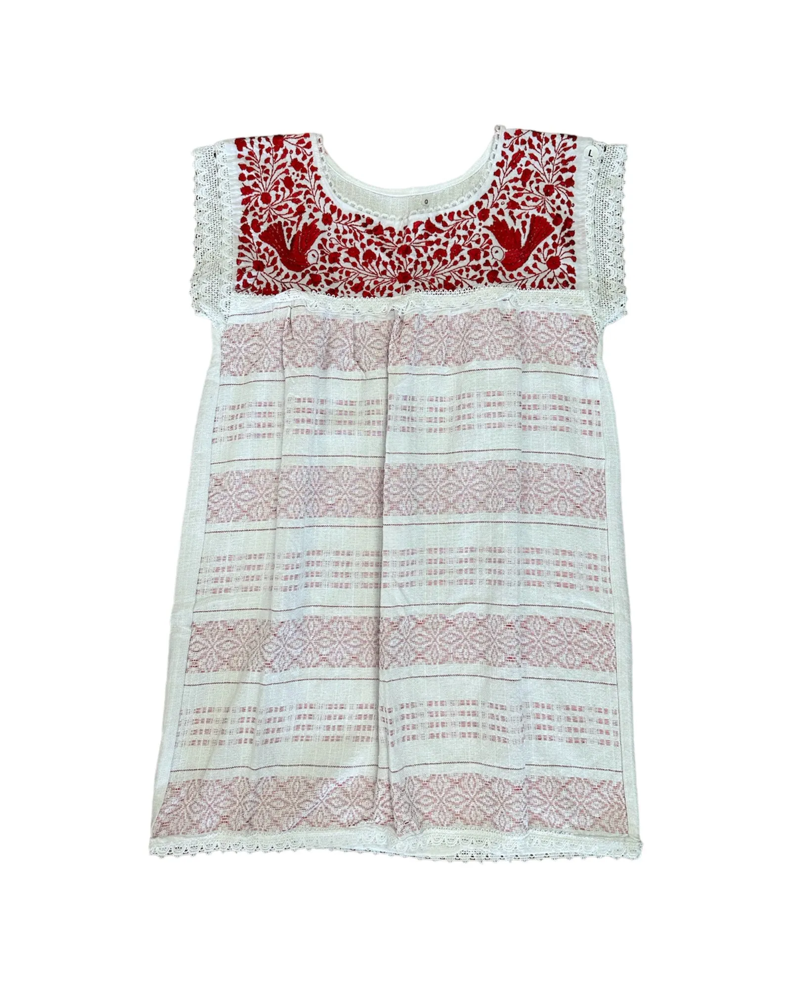 Oaxaca White Loomed Dress