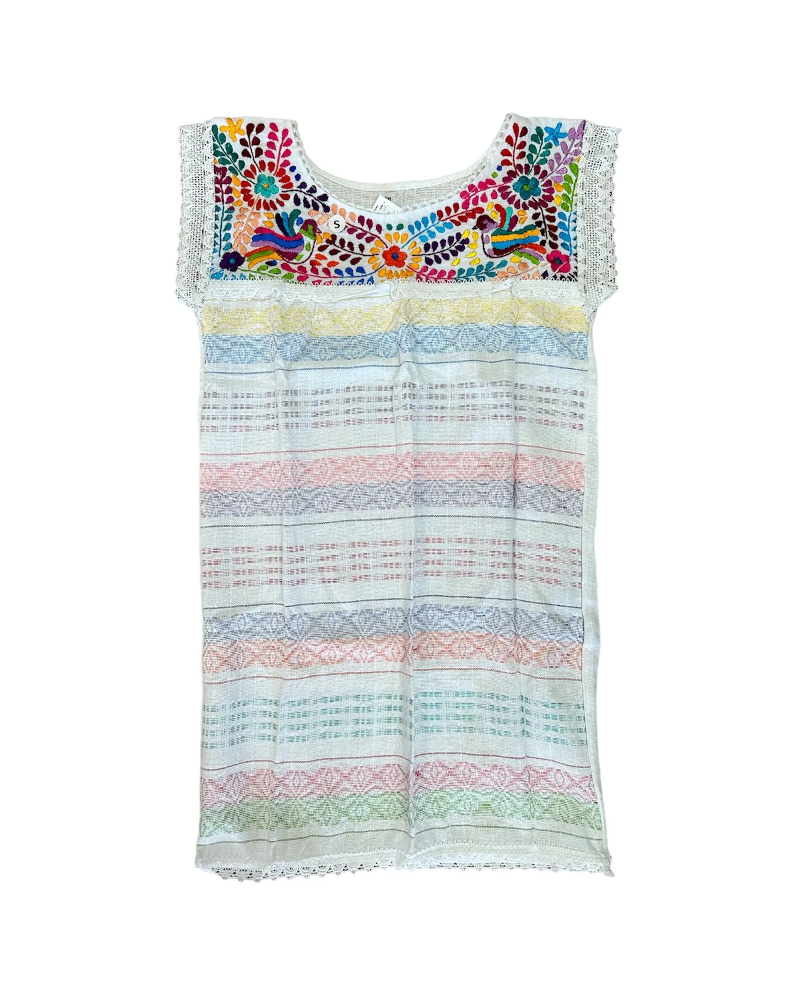 Oaxaca White Loomed Dress