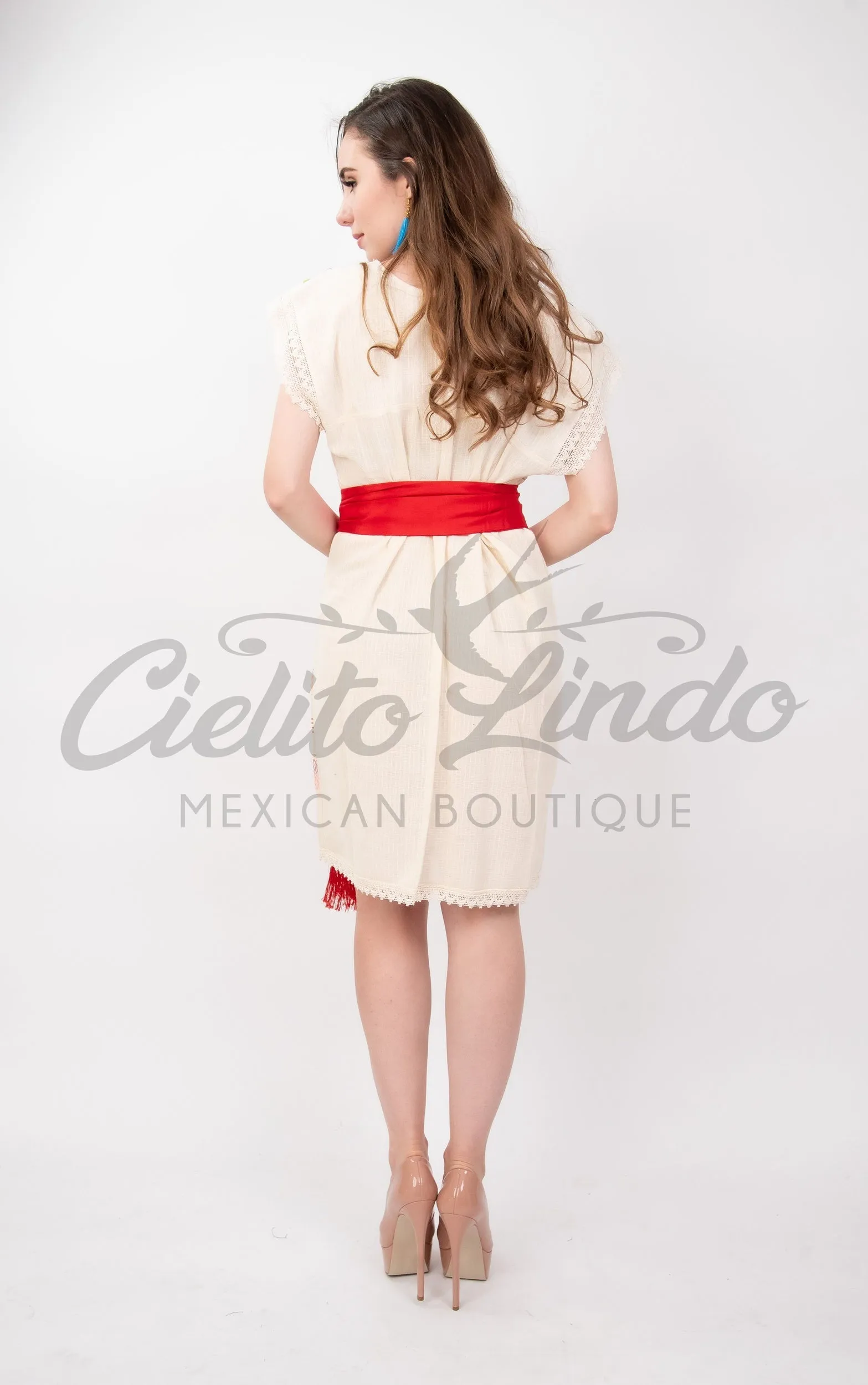 Oaxaca White Loomed Dress