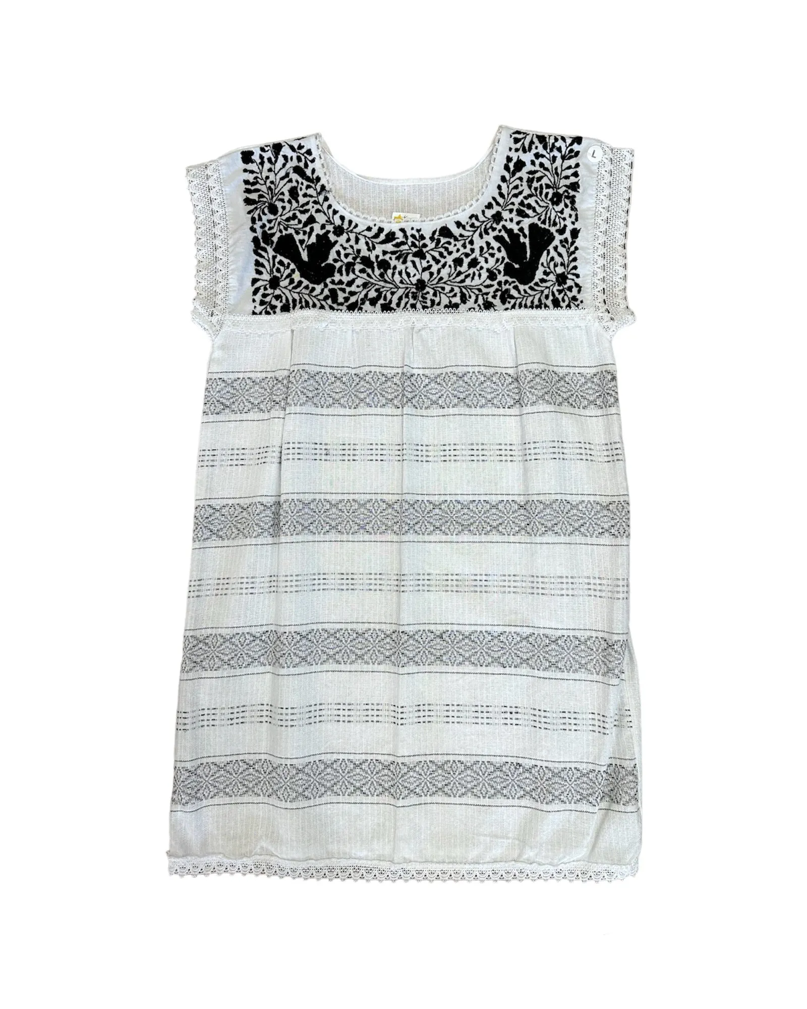 Oaxaca White Loomed Dress