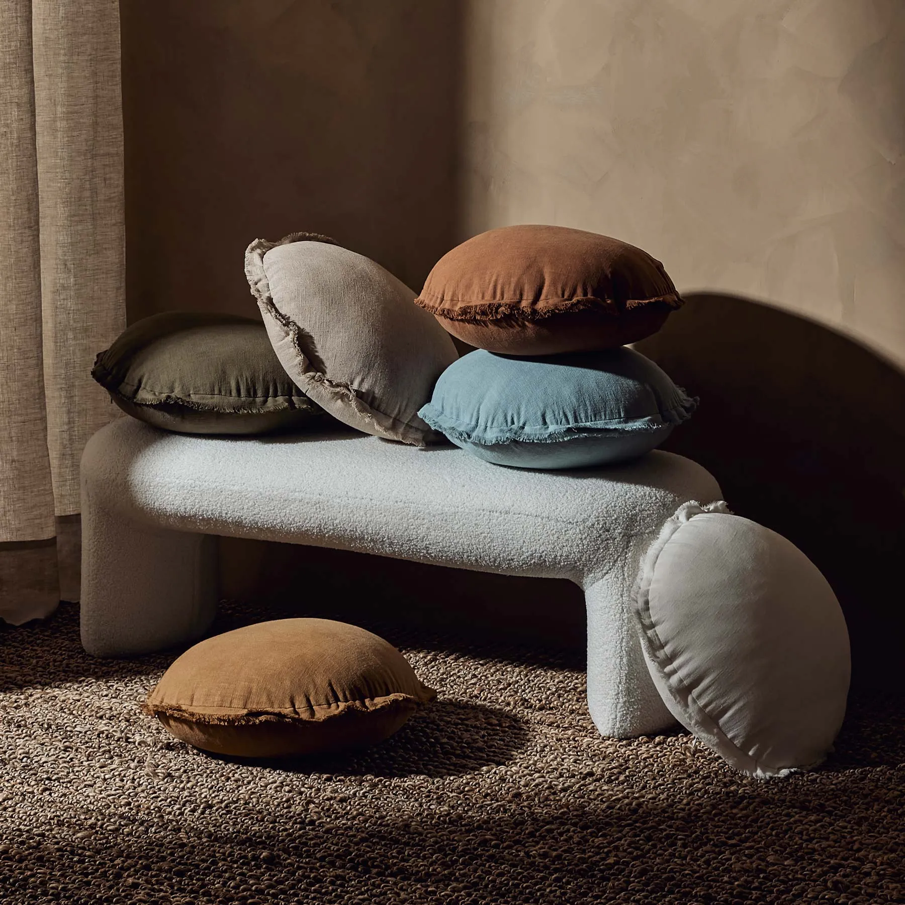 Ochre Lewis Round Cushion