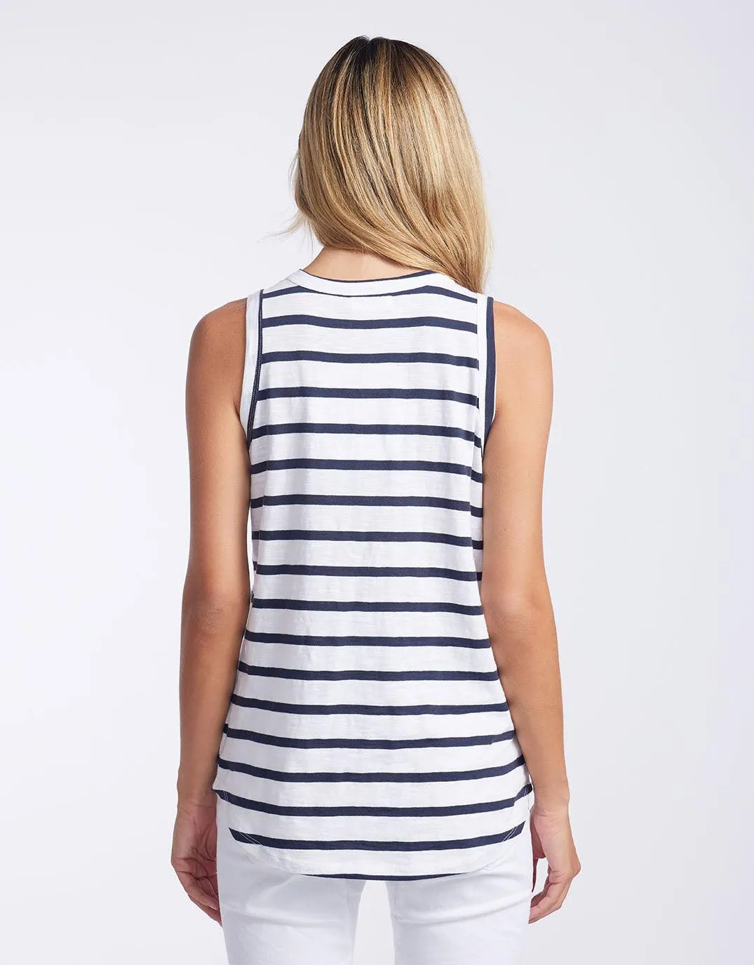 Original Tank - Navy/ White Stripe