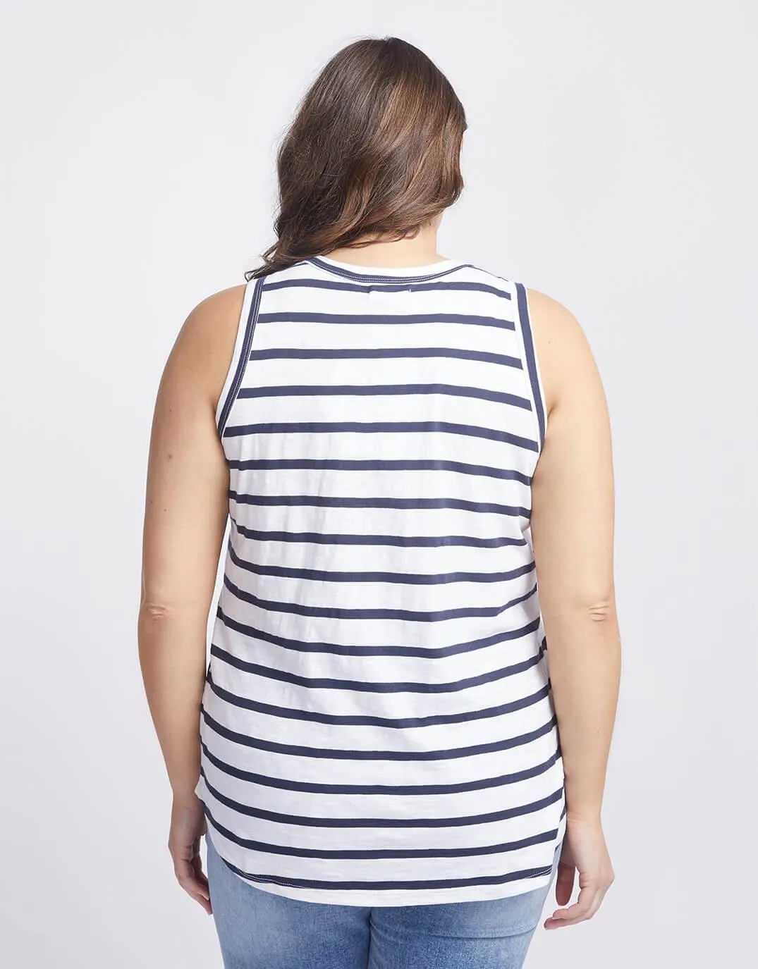 Original Tank - Navy/ White Stripe