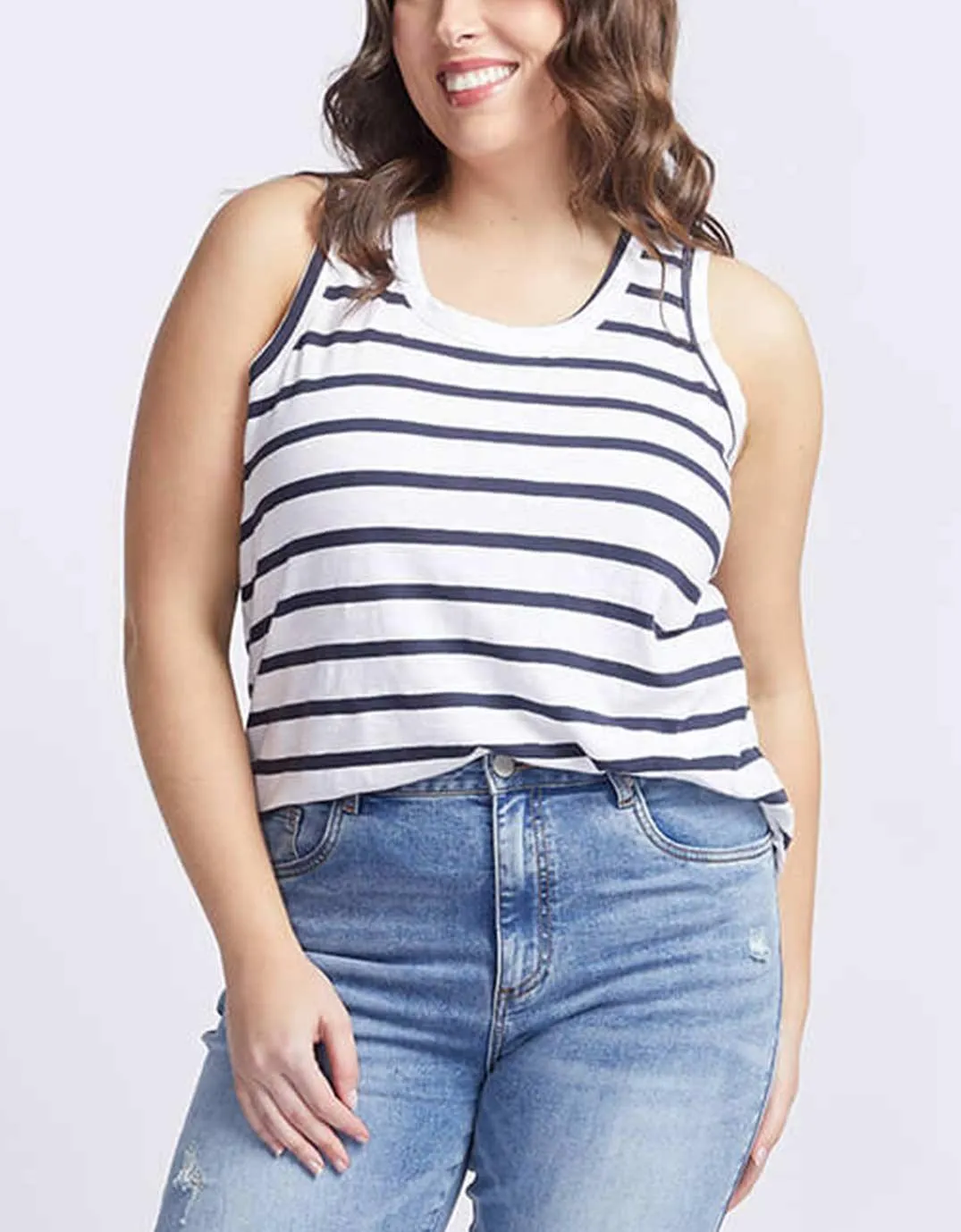 Original Tank - Navy/ White Stripe