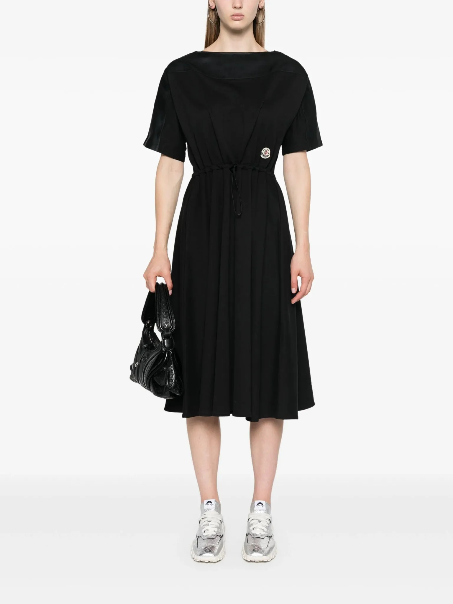 panelled A-line midi dress