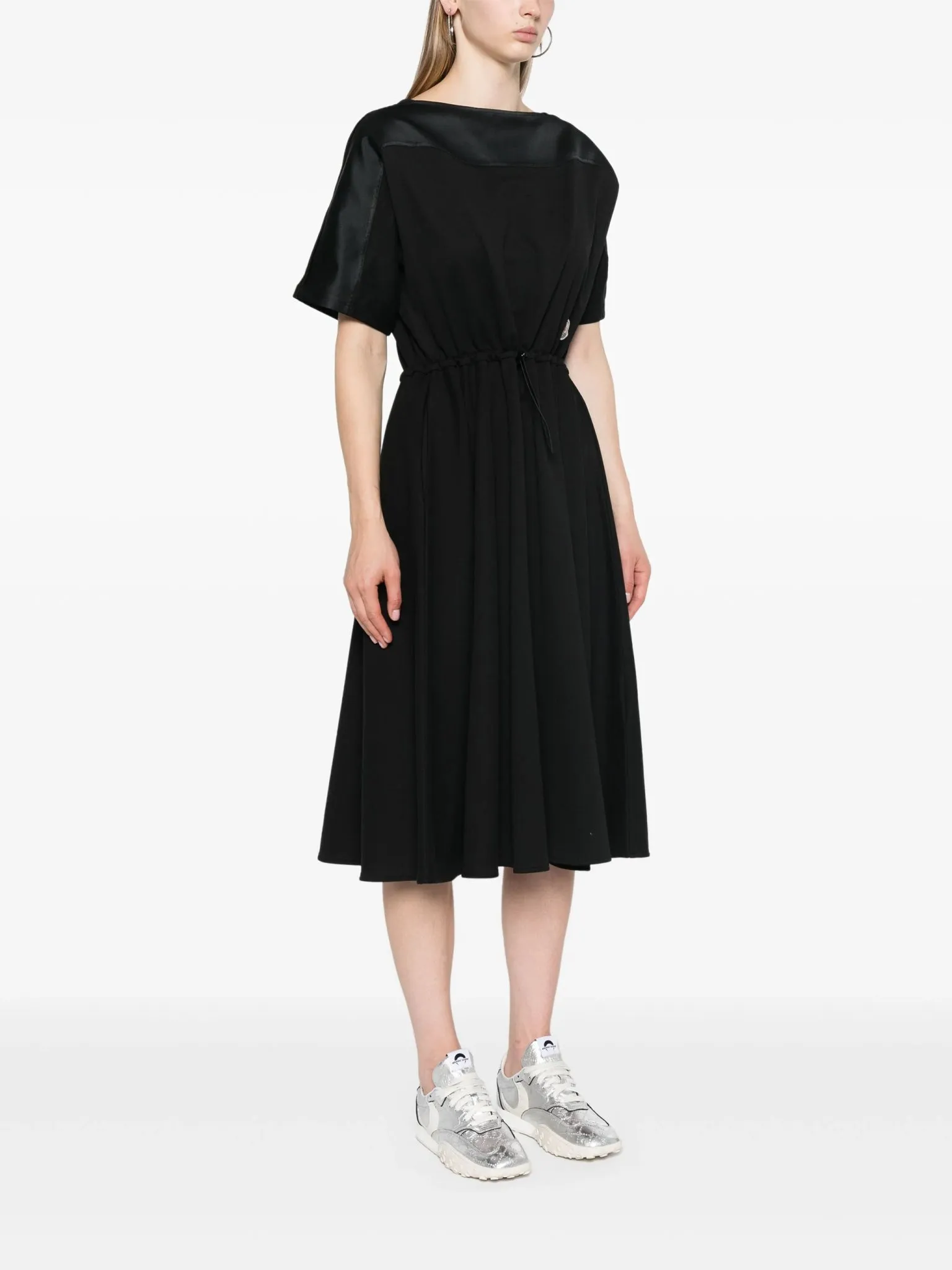 panelled A-line midi dress