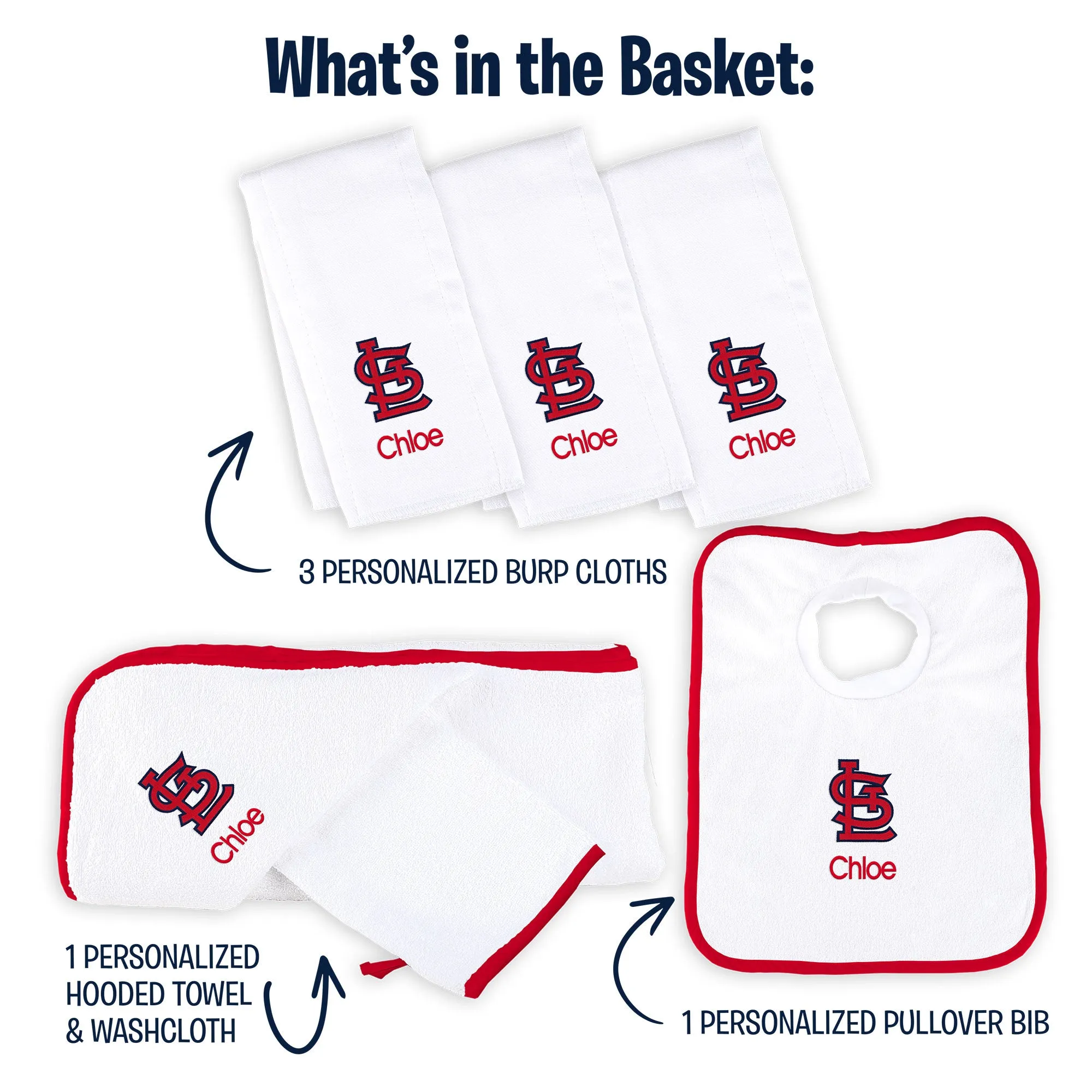 Personalized St. Louis Cardinals Medium Basket - 6 Items