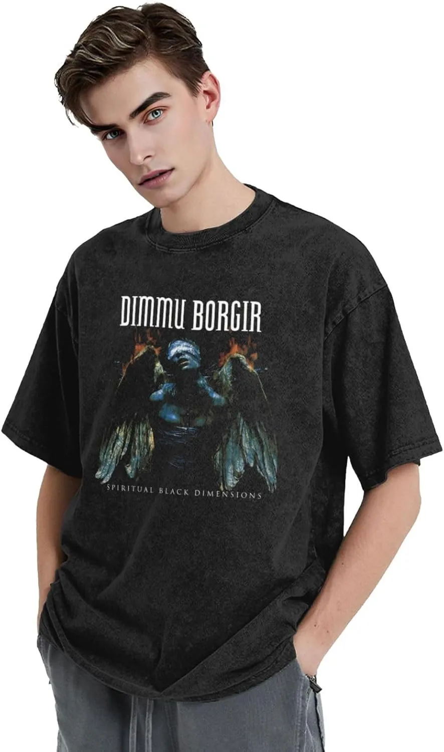 Shirt Men's Oversized Loose Fit Vintage Washed Cotton Casual T-Shirts