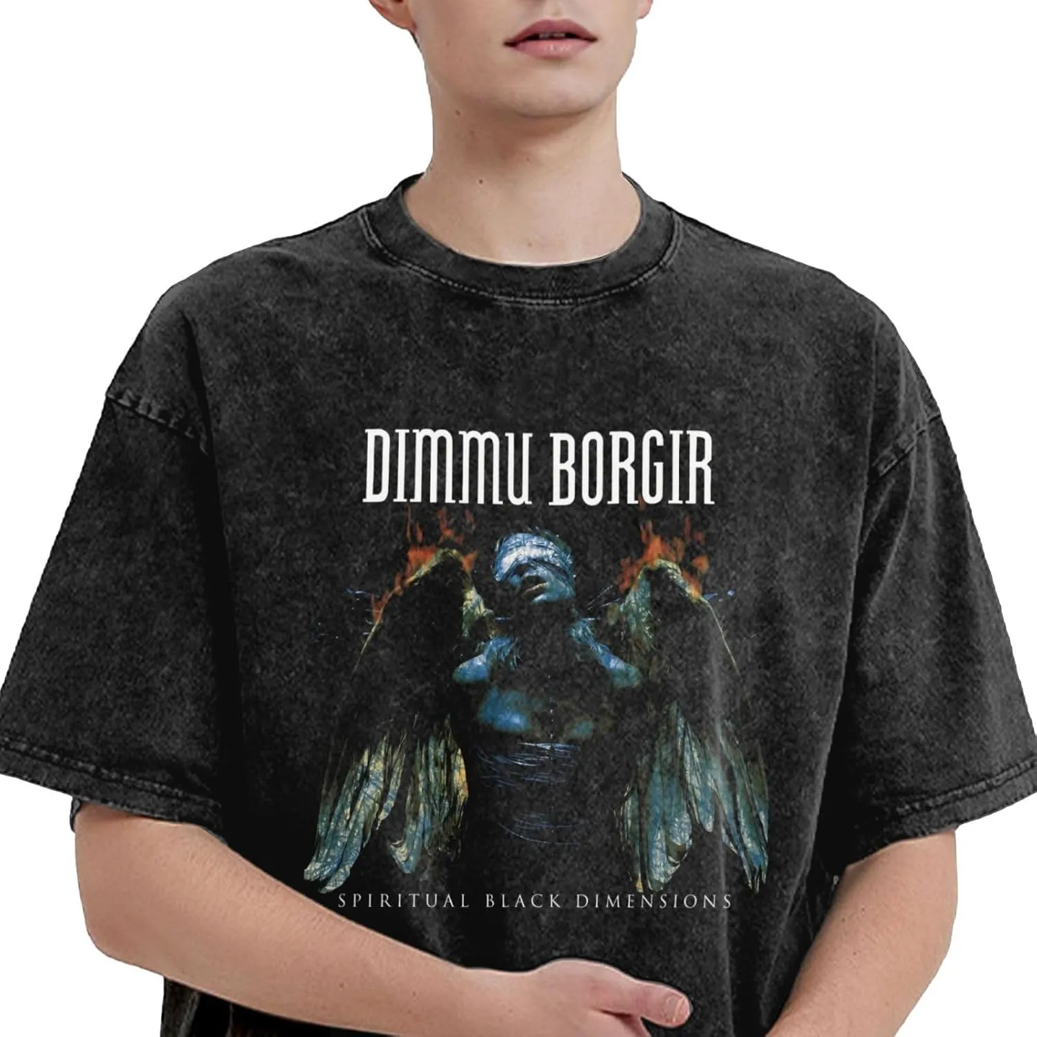 Shirt Men's Oversized Loose Fit Vintage Washed Cotton Casual T-Shirts