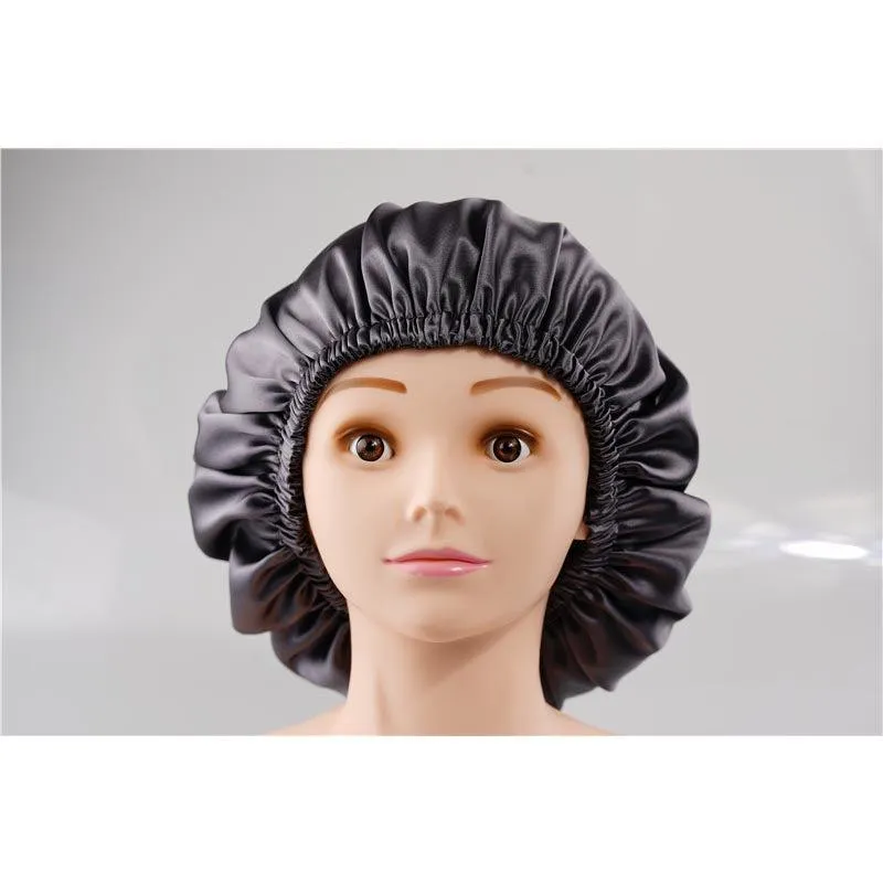 Silk Hair Bonnet - Double side no edge - Dark Grey