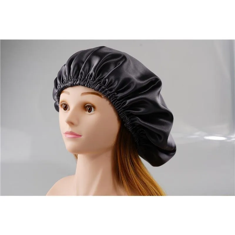 Silk Hair Bonnet - Double side no edge - Dark Grey