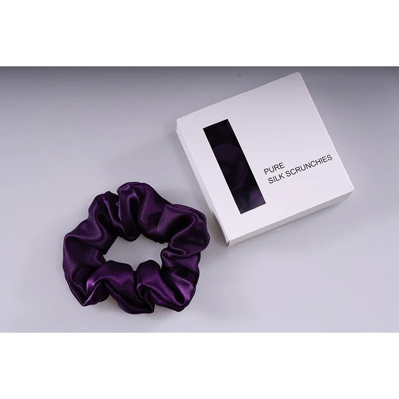 Silk Large Scrunchie - Dark Purple  - Dropshipping