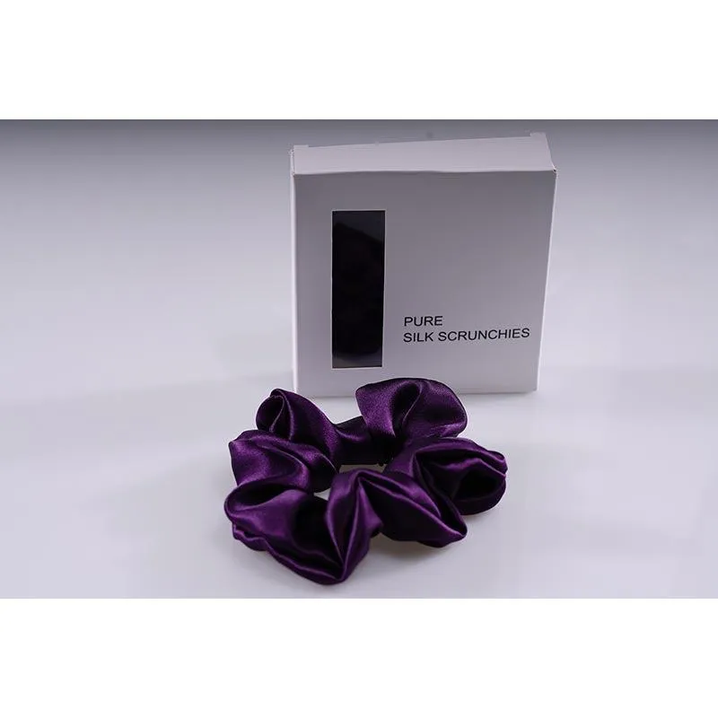 Silk Large Scrunchie - Dark Purple  - Dropshipping