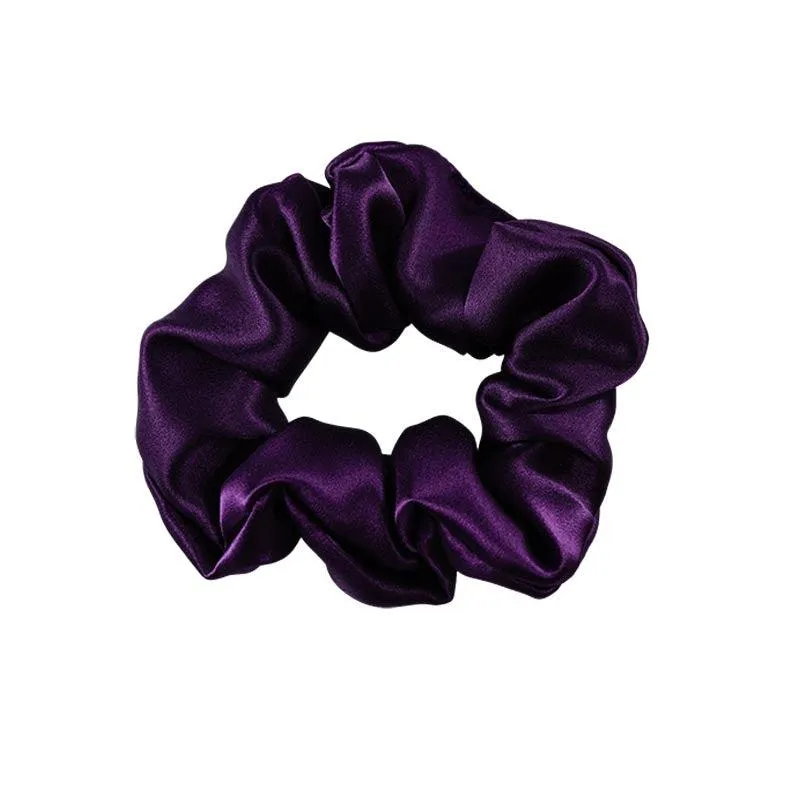 Silk Large Scrunchie - Dark Purple  - Dropshipping