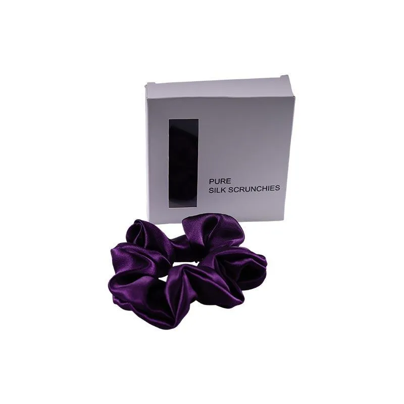 Silk Large Scrunchie - Dark Purple  - Dropshipping