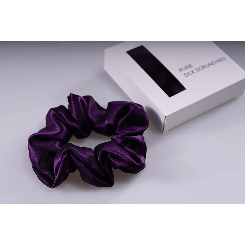 Silk Large Scrunchie - Dark Purple  - Dropshipping