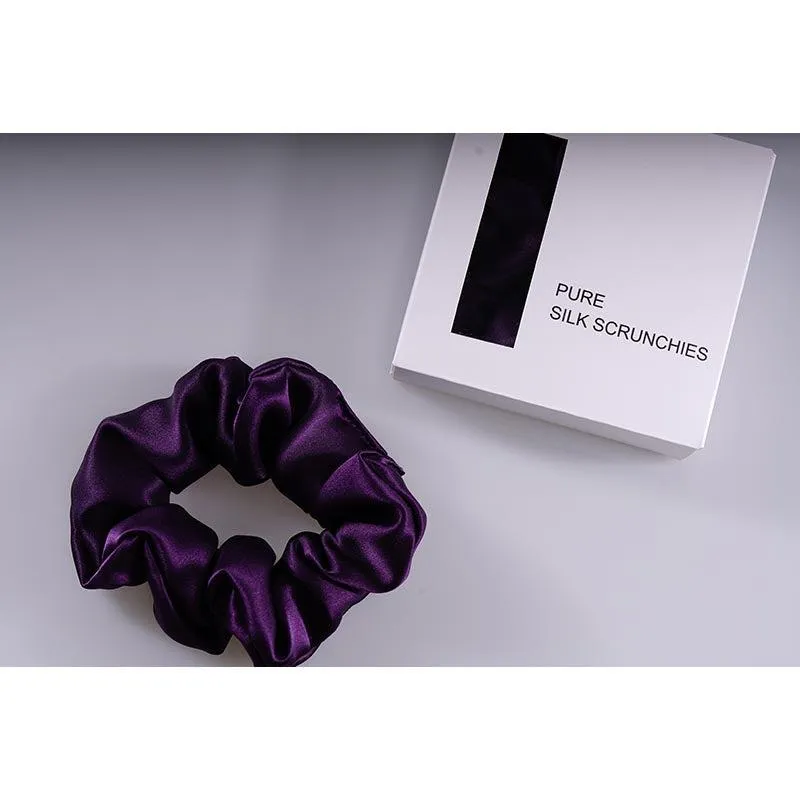 Silk Large Scrunchie - Dark Purple  - Dropshipping