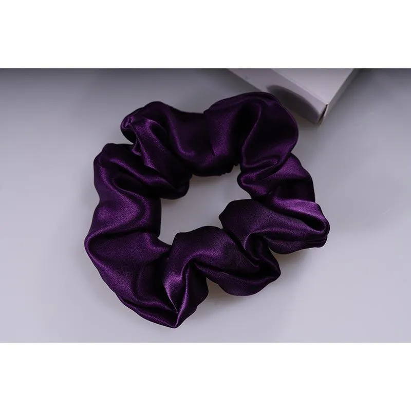 Silk Large Scrunchie - Dark Purple  - Dropshipping