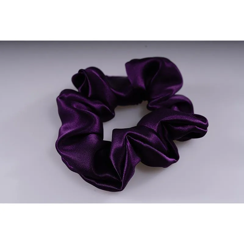 Silk Large Scrunchie - Dark Purple  - Dropshipping