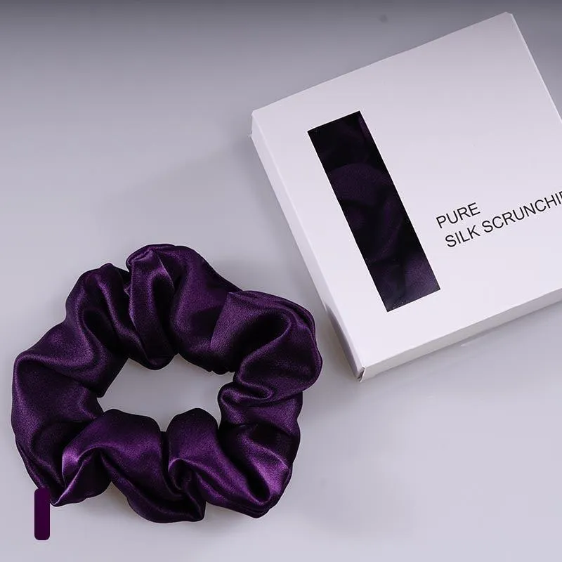 Silk Large Scrunchie - Dark Purple  - Dropshipping