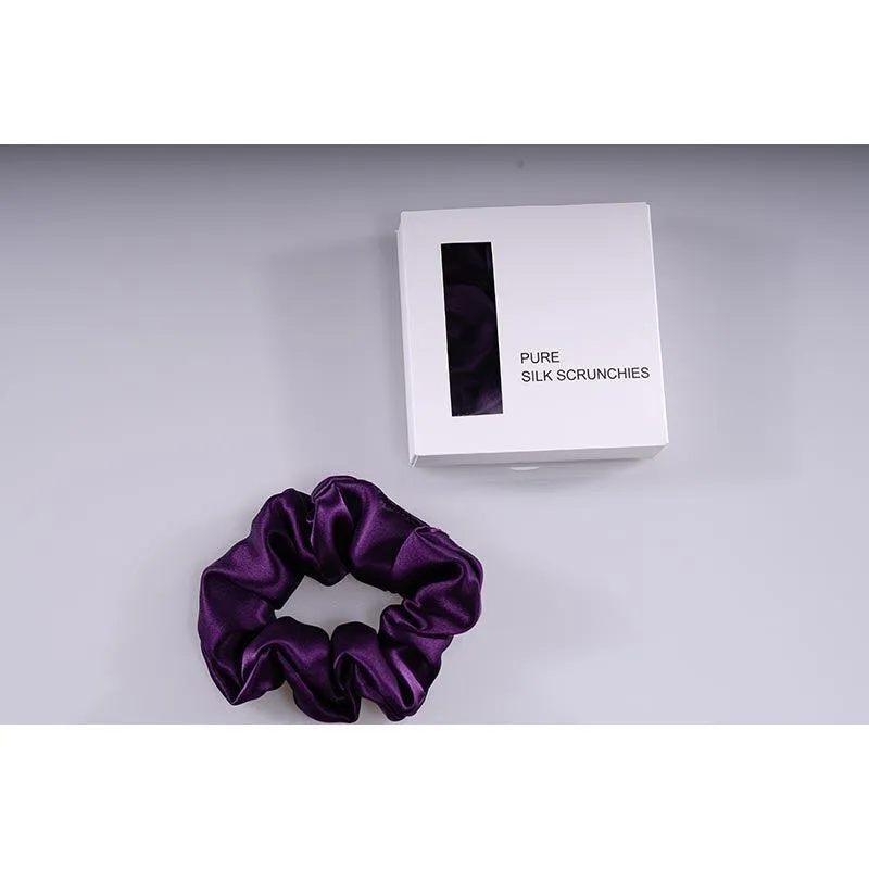 Silk Large Scrunchie - Dark Purple  - Dropshipping