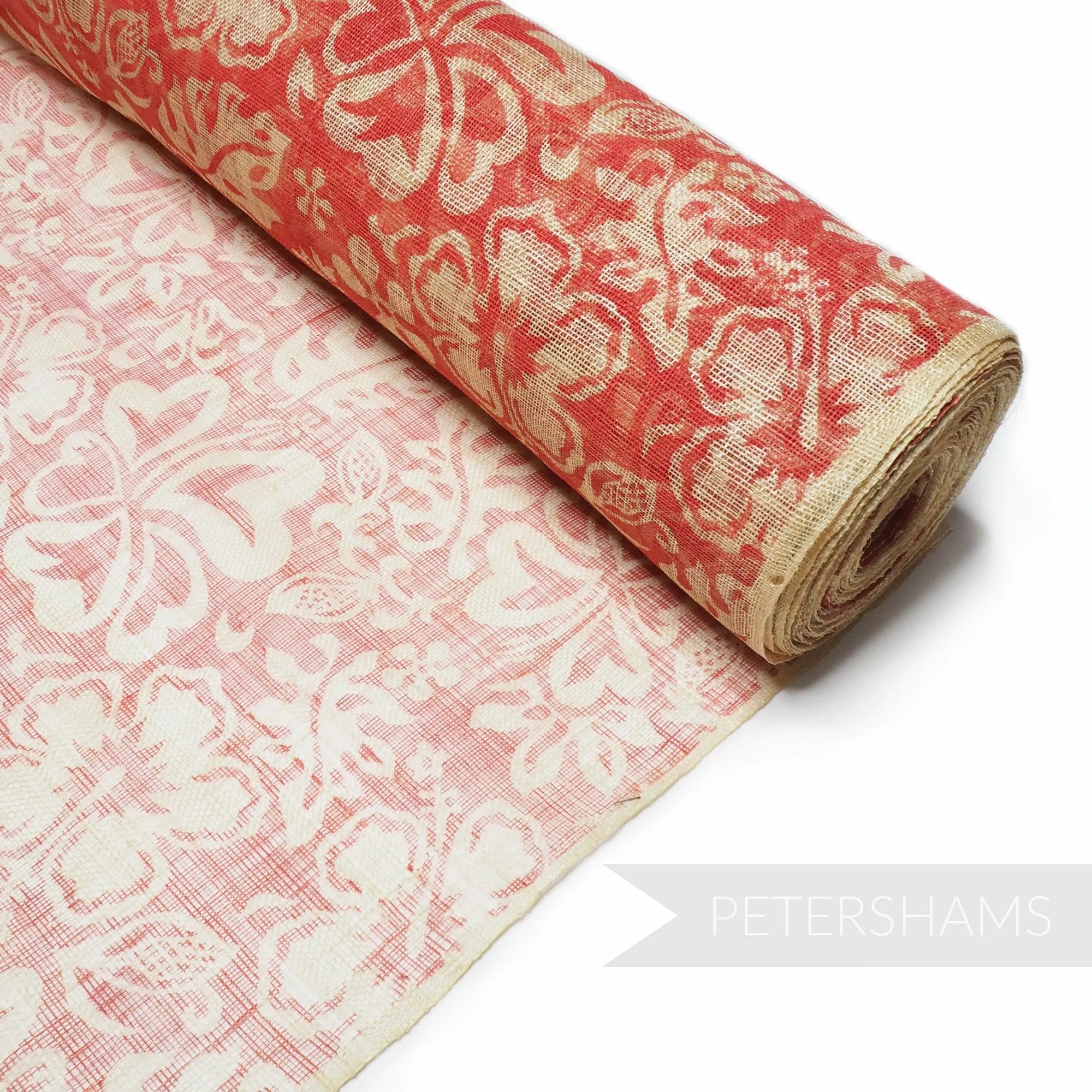 Tropical Hibiscus Print Sinamay Fabric - 1/2m