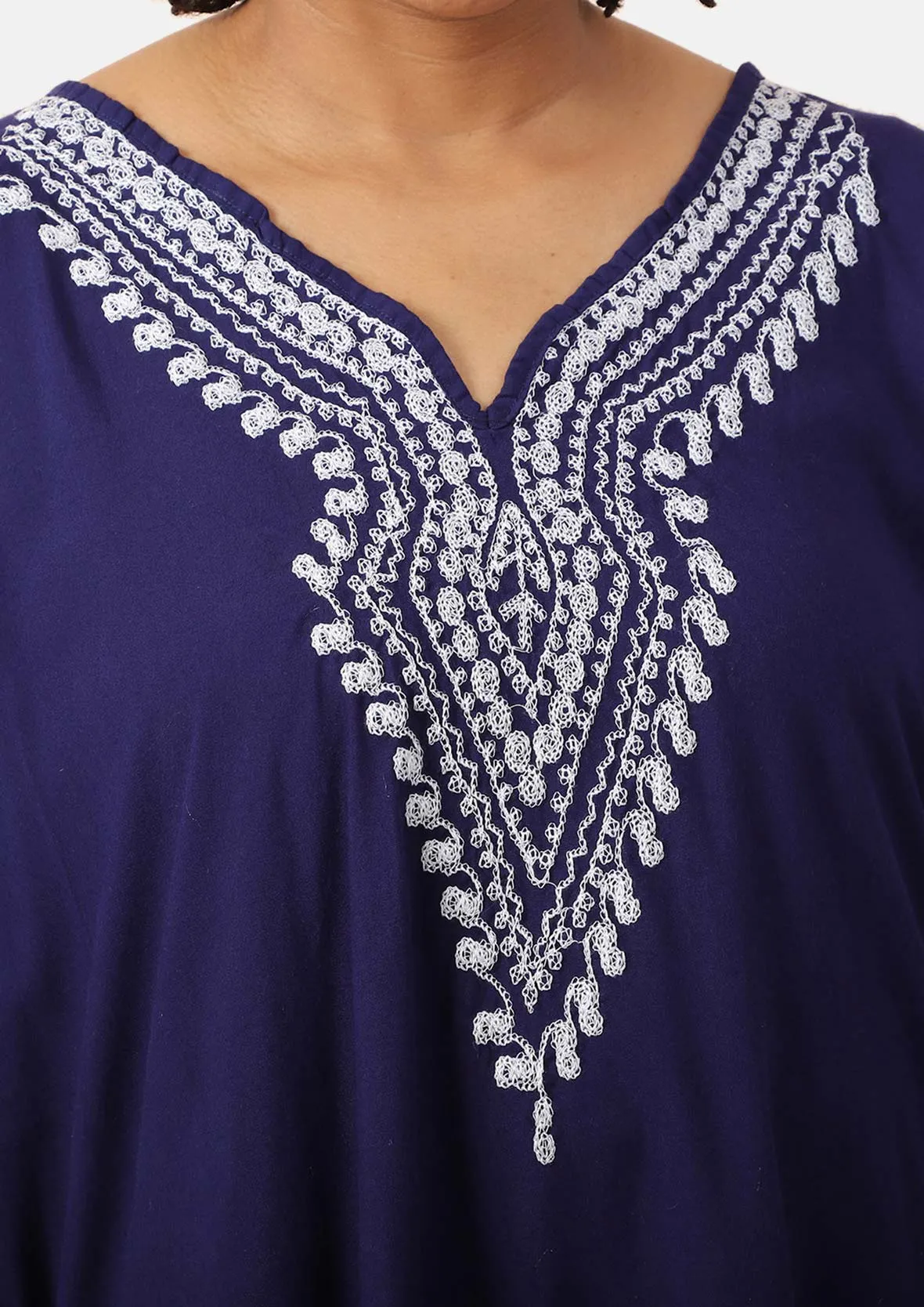 V-Neck Embroidered Kaftan