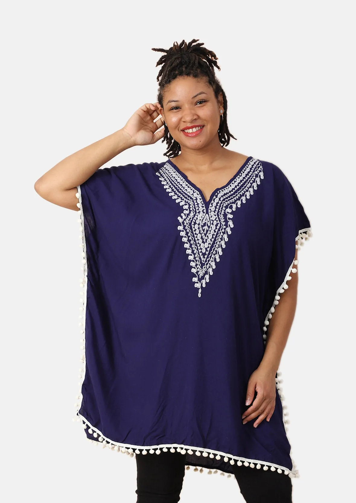 V-Neck Embroidered Kaftan