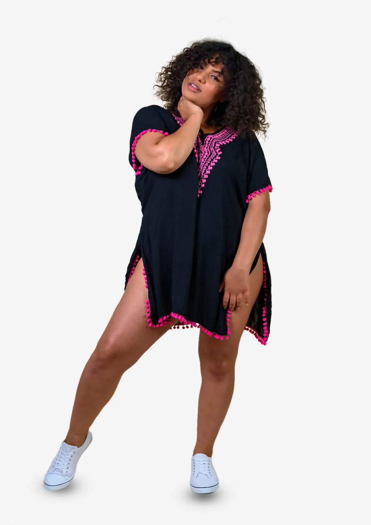 V-Neck Embroidered Kaftan