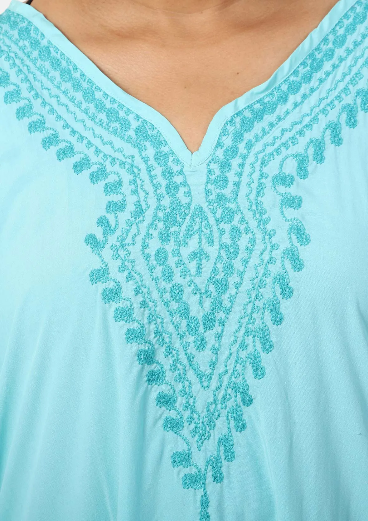 V-Neck Embroidered Kaftan