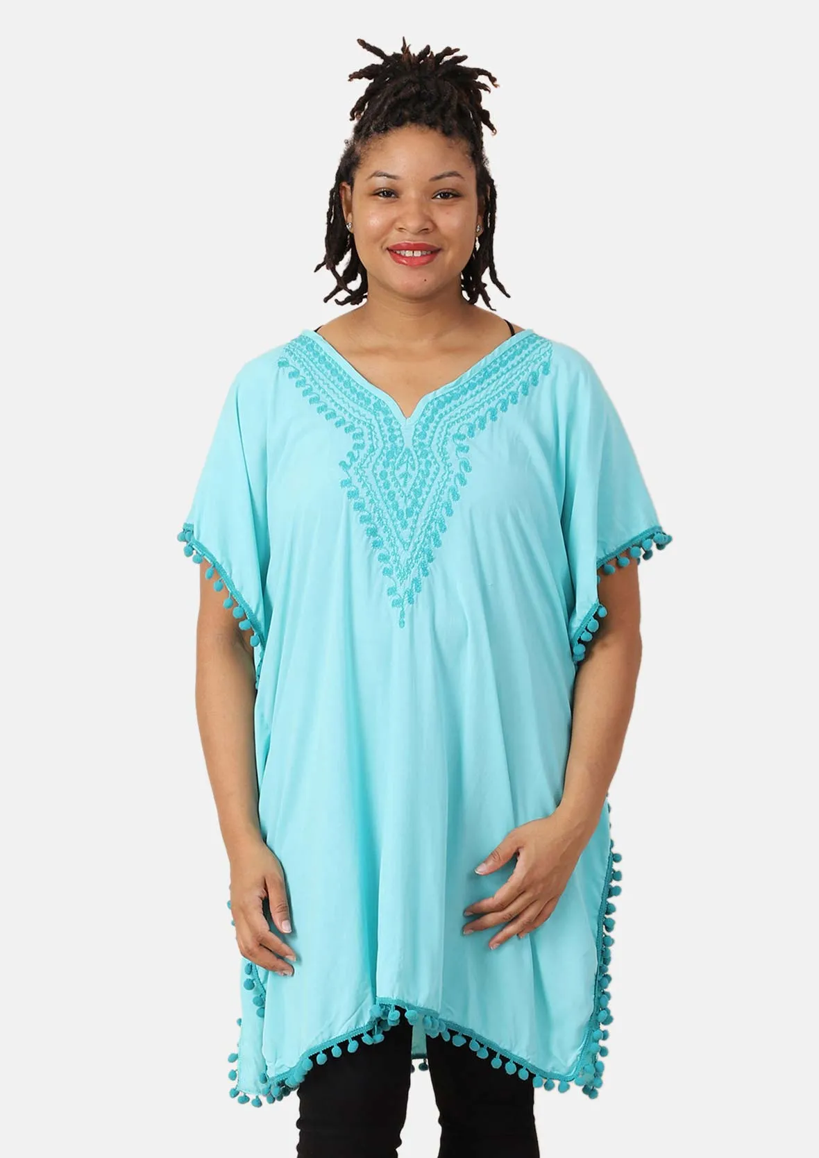 V-Neck Embroidered Kaftan