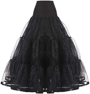 Women Floor Length Wedding Petticoat Long Underskirt Dress for Wedding Ball Gown Tutu Tulle Slips Skirt Royal Blue L/XL