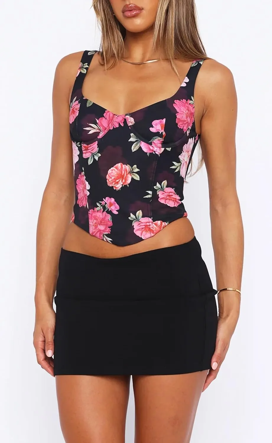 Women's Black Mini Skirt Mid-Waist Elastic Bodycon Short Y2k Mini Skirts