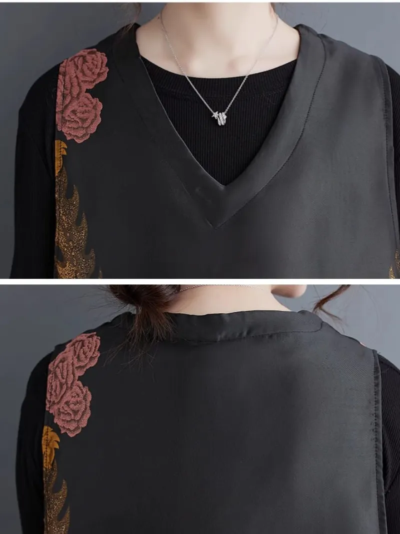 Women's Part Wear Flower Printed A-line Dress