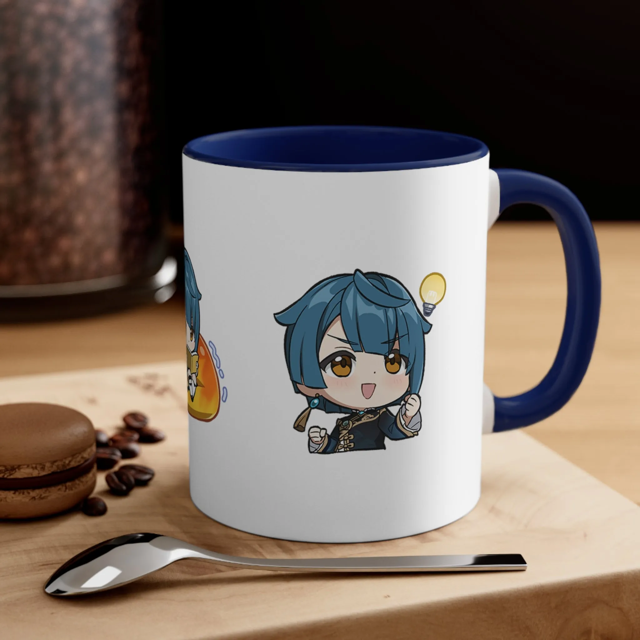 Xingqiu Genshin Impact Accent Coffee Mug, 11oz Cups Mugs Cup Gift For Gamer Gifts Game Anime Fanart Fan Birthday Valentine's Christmas