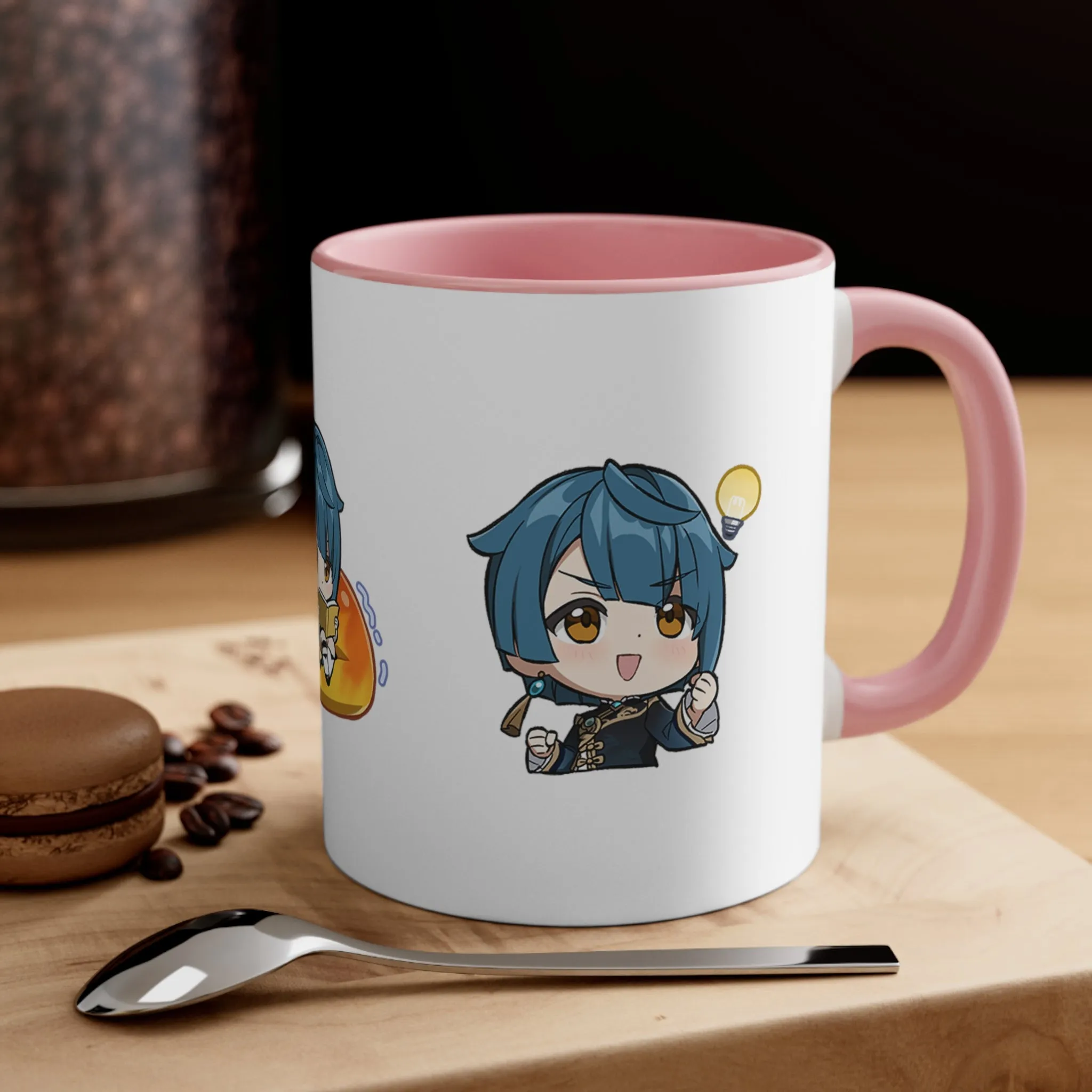 Xingqiu Genshin Impact Accent Coffee Mug, 11oz Cups Mugs Cup Gift For Gamer Gifts Game Anime Fanart Fan Birthday Valentine's Christmas