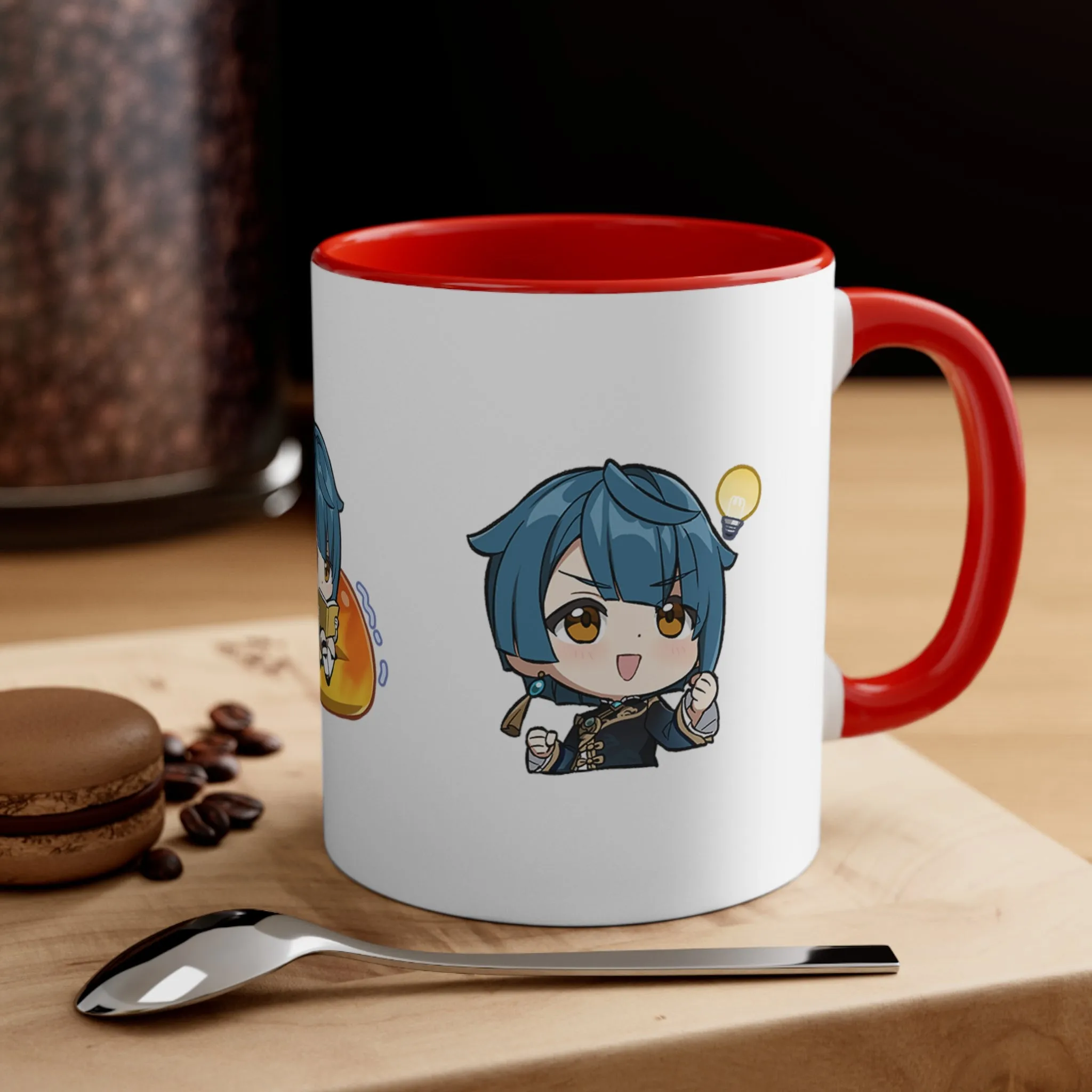 Xingqiu Genshin Impact Accent Coffee Mug, 11oz Cups Mugs Cup Gift For Gamer Gifts Game Anime Fanart Fan Birthday Valentine's Christmas