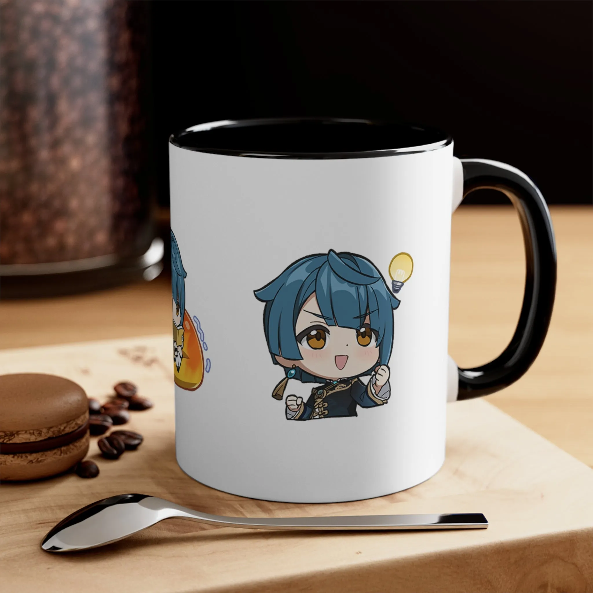 Xingqiu Genshin Impact Accent Coffee Mug, 11oz Cups Mugs Cup Gift For Gamer Gifts Game Anime Fanart Fan Birthday Valentine's Christmas