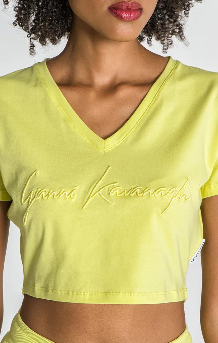 Yellow Chromatica Cropped Tee